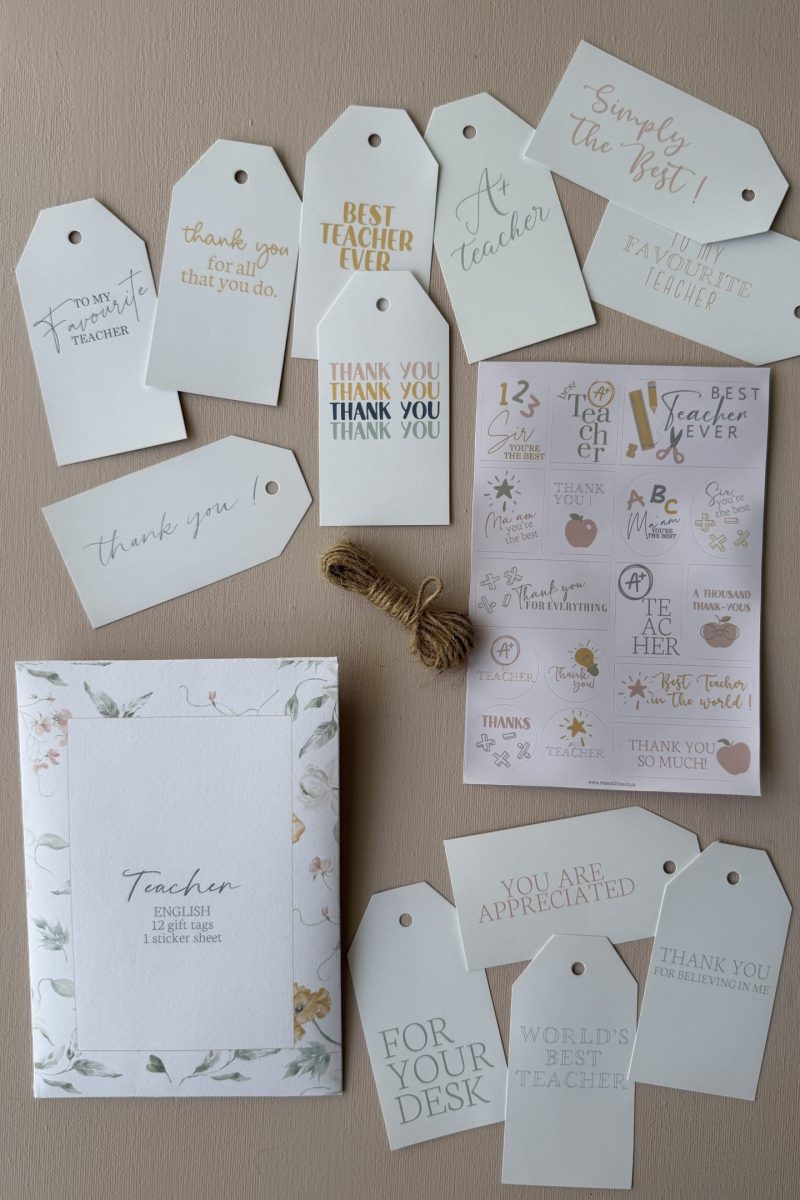 gift tag & sticker sheet bundles – teacher